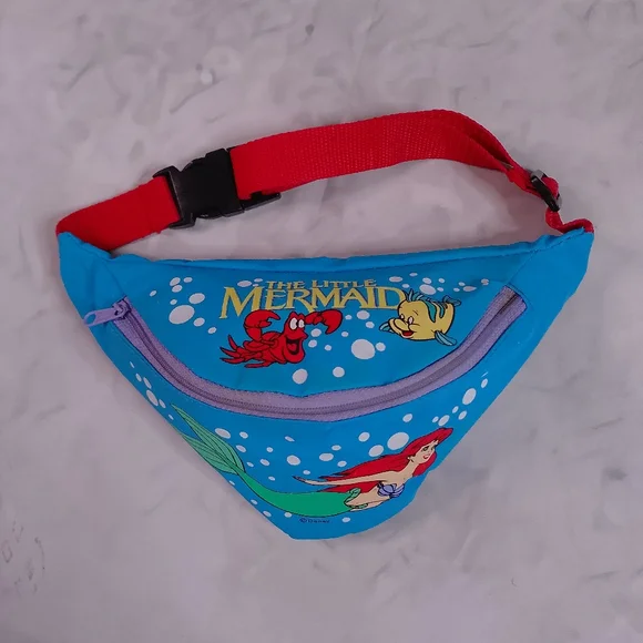 Vintage Disney Little Mermaid Fanny Pack - Blue and Red - Picture 1 of 8